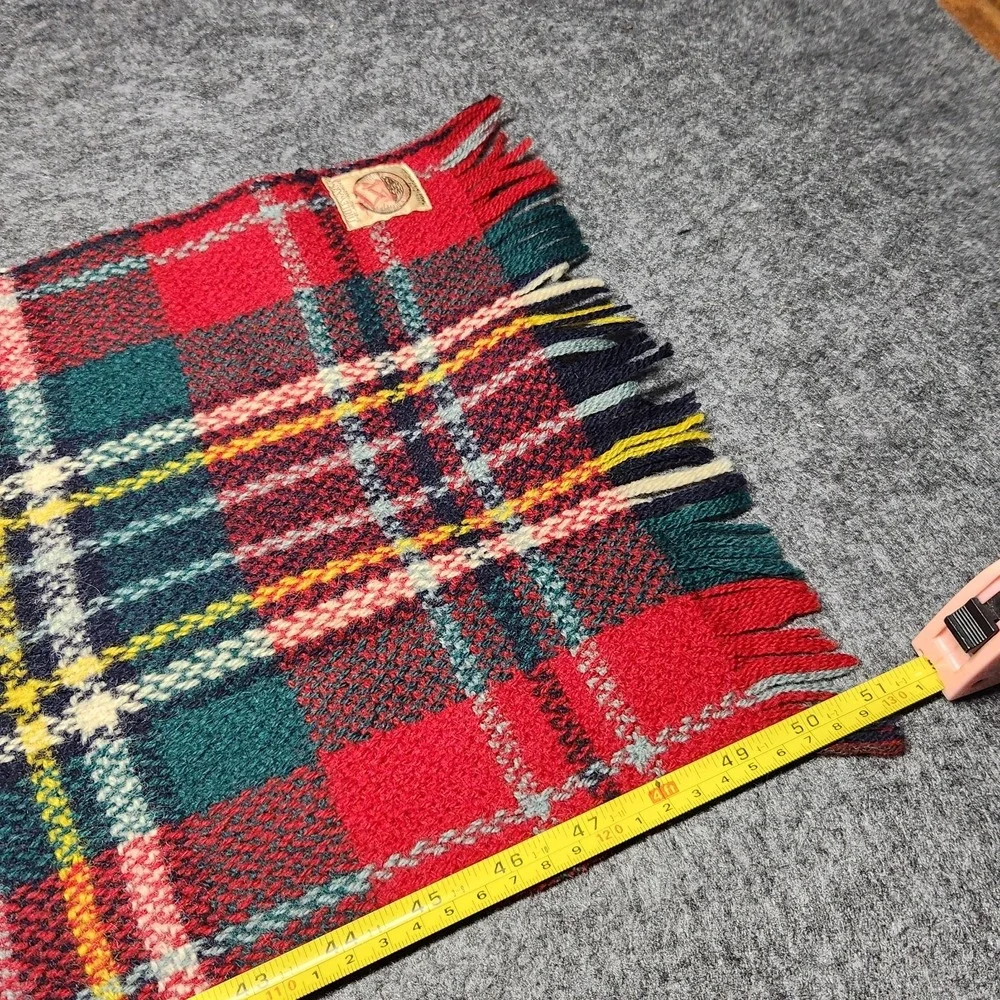 Sandison Vintage Thulewarm Shetland Handwoven Tartal Plaid Wool Scottland Scarf